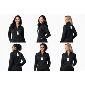 Veste Zippée Noire Femme Sport Casual – Neuve avec Étiquette – Coupe Ajustée